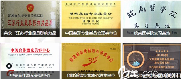 江蘇施爾美榮譽(yù)資質(zhì)